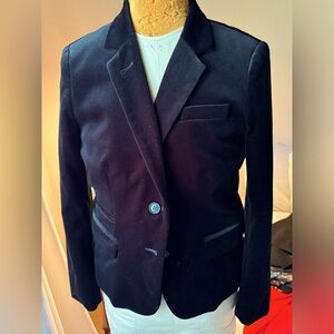 J Crew black velvet blazer size 8